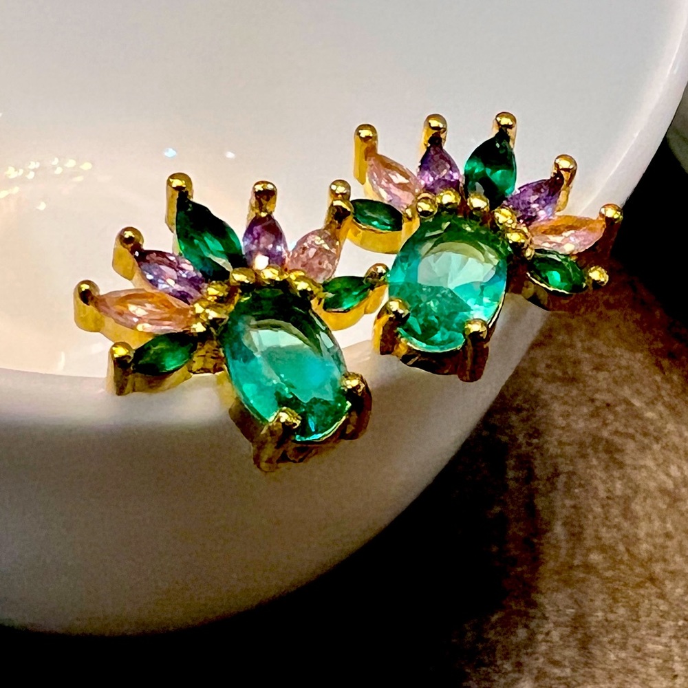 Emerald and Diamond Earrings